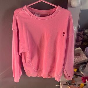 Zara Pink Sweatshirt with Embroidered Detail